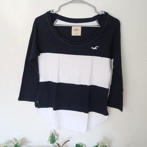Hollister Thick Striped 3/4 Sleeve Shirt